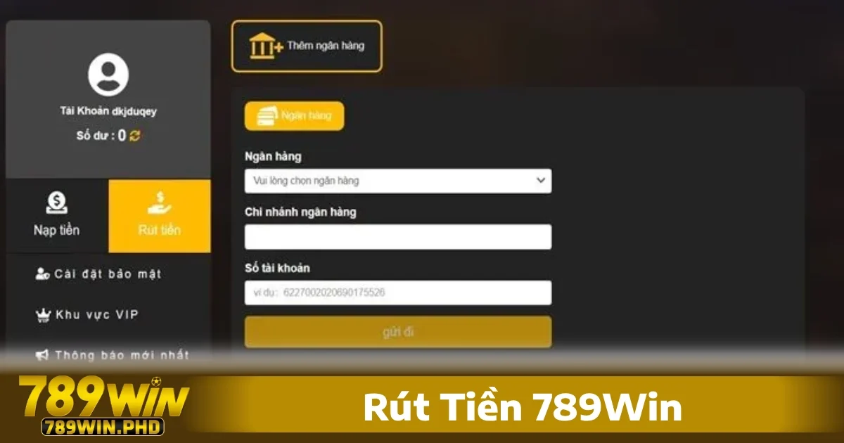 Rút Tiền 789Win 1 Việc rút tiền 789win không quá phức tạp, nhưng để đảm bảo diễn ra suôn sẻ, bạn cần nắm rõ các bước cụ thể