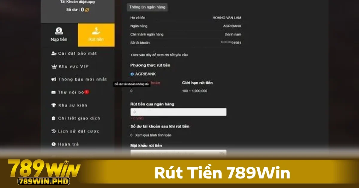 Rút Tiền 789Win 2 hướng dẫn cụ thể từng bước để thực hiện rút tiền 789win, giúp người chơi dễ dàng thao tác.